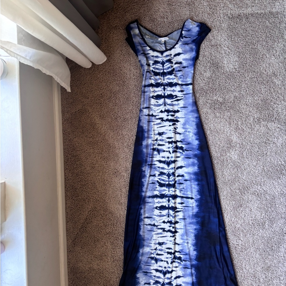 Bailey Blue Navy Tie-Dye Maxi Dress